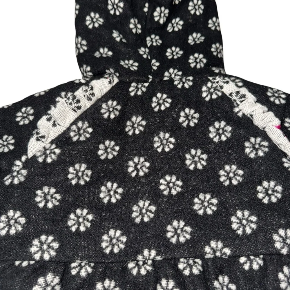Penelope Mack Girl's Size 5 Full Zip Jacket Hooded Plush Lined Floral Print